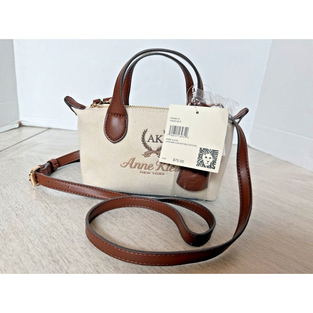 Anne Klein Mini Satchel Bag Convertible Hazelnut AZH6515 MSRP$75 Brand New Tags